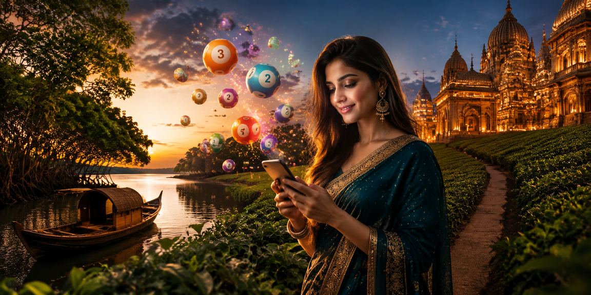 সুন্দরবন এলাকায় চা বাগানে gowin লটারি ও গেম উপভোগের দৃশ্য